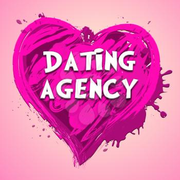 Dating Agency Heart Design Representing Love Service 3d Illustration