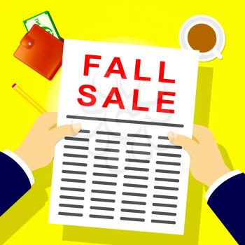 Fall Sale Newsletter Represents Autumn Commerce 3d Illustration