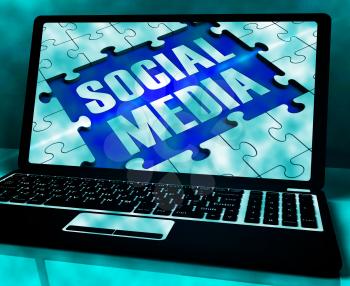 Social Media On Laptop Showing Online Communities 3d Rendering