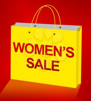 Womens Sale Bag Displays Retail Promotion 3d Illustration