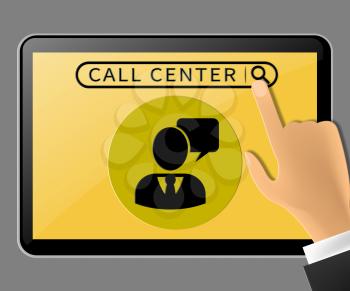 Call Center Tablet Represents Customer service 3d ILlustration