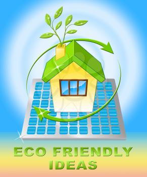 Eco Friendly Ideas House Displays Green Concepts 3d Illustration