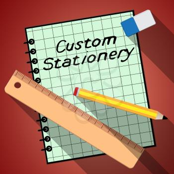 Custom Stationery Notebook Represents Personalized Supplies 3d Illustration
