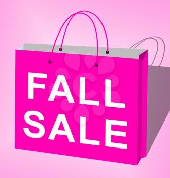 Fall Sale Bag Displays Autumn Commerce Sales 3d Rendering