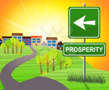 Prosperity Sign Indicating Investment Profits 3d Illustration