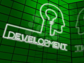 Development Lightbulb Head Meaning Growth Progress 3d Illustration