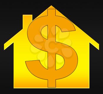 Property Dollar Home Meaning Usd House 3d Illustration