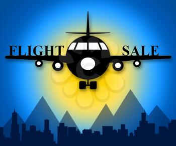 Flight Sale Plane Means Low Cost Flights 3d Illustration