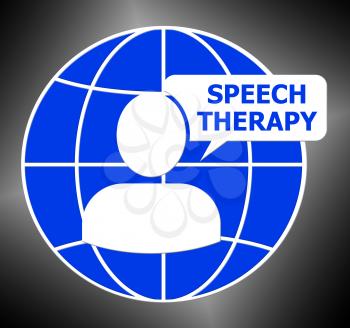 Speech Therapy Icon Meaning Rehabilitation 3d Illustration