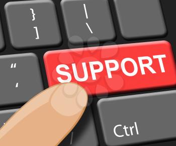 Support Key Shows Online Assistance 3d ILlustration