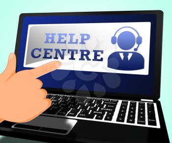 Help Centre Laptop Showing Faq Advice 3d Illustration
