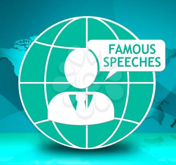 Famous Speeches Icon Showing Great Speech 3d Illustration