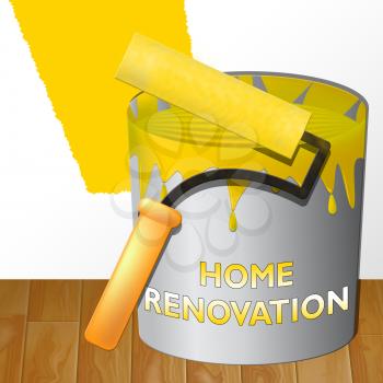 Home Renovation Paint Means House Improvement 3d Illustration