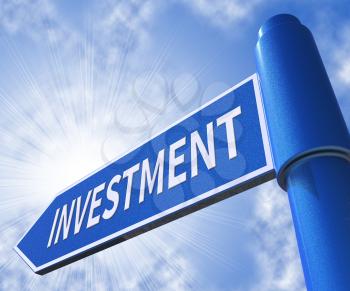 Investment Road Sign Means Roi Investing 3d Illustration