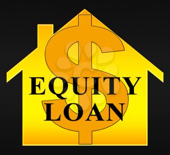 Equity Loan Dollar Icon Shows Capital And Lending 3d Illustration