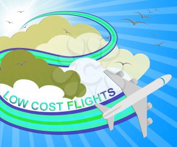 Low Cost Flights Plane Means Cheap Flight 3d Illustration