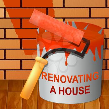 Renovating A House Paint Means Home Renovation 3d Illustration