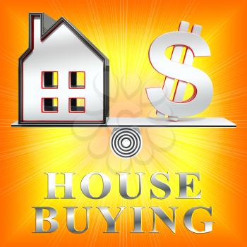 House Buying Dollar Sign Meaning Real Estate 3d Illustration