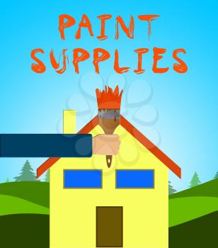 Paint Supplies Paintbrush Means Painting Product 3d Illustration