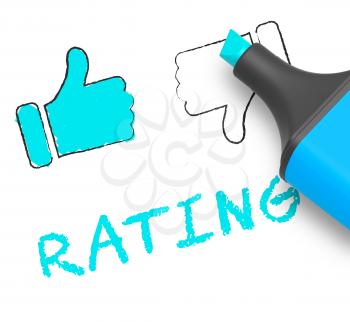 Thumbs Up Rating Displaying Performance Report 3d Illustration