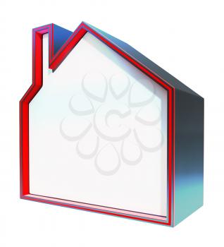 Blank House Icon Shows Home Copyspace 3d Rendering