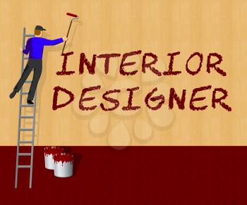 Interior Designer Showing Home Design 3d Illustration