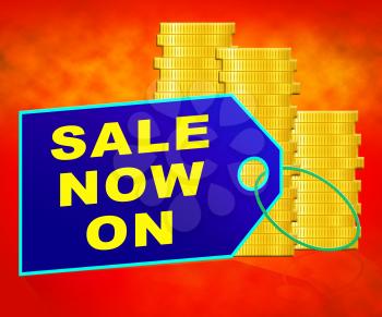 Sale Now On Message Coins Shows Internet Discounts 3d Illustration