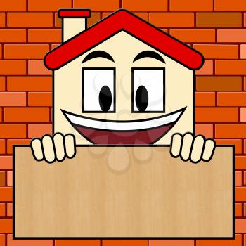 Blank House Sign Showing Home Copyspace 3d Illustration