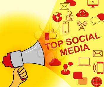 Top Social Media Icons Representing Best Network 3d Illustration