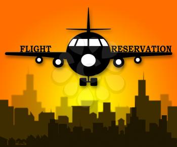 Flight Reservation Plane Shows Booking Flights 3d Illustration