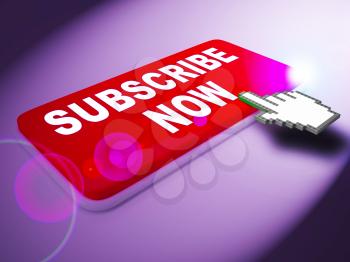Subscribe Now Key Represent to Sign Up 3d Rendering