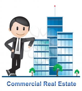 Commercial Real Estate Office Representing Property 3d Illustration