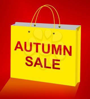 Autumn Sale Bag Displays Commerce Sales 3d Illustration
