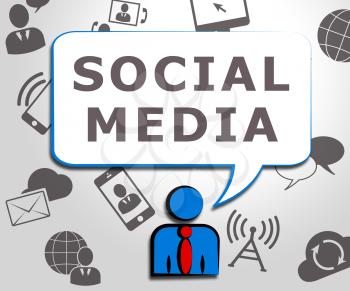 Social Media Icons Meaning Online Posts 3d Illustration