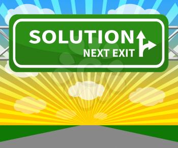 Solution Sign Represents Solving Successful 3d Illustration