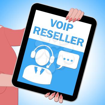 Voip Reseller Tablet Shows Internet Voice 3d Illustration