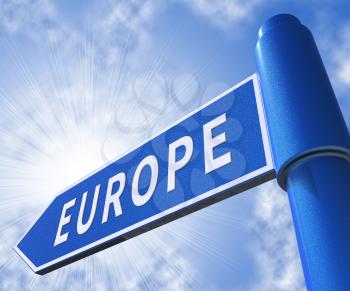 Europe Road Sign Meaning Euro Zone 3d Illustration