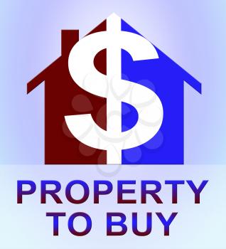 Property To Buy Icons Represents Sell Houses 3d Illustration