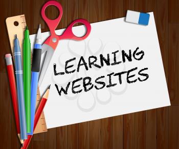 Learning Websites Paper Showing Education Sites 3d Illustration