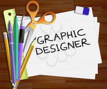 Graphic Designer Representing Designing Job 3d Illustration