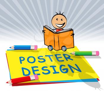 Poster Design Paper Displays Creative Billboard 3d Illustration