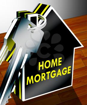 Home Mortgage Keys Displays House Loan 3d Rendering