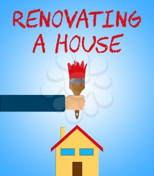 Renovating A House Paintbrush Meaning Home Renovation 3d Illustration