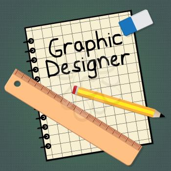 Graphic Designer Notebook Represents Designing Job 3d Illustration