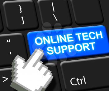 Online Tech Support Key Showing Help 3d Illustration