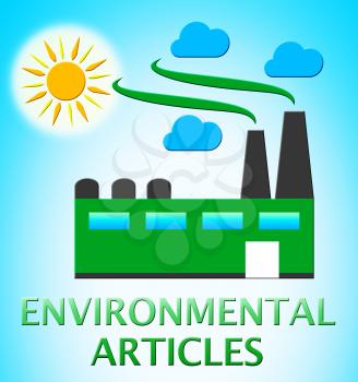 Environmental Articles Factory Represents Eco Publication 3d Illustration