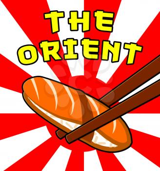 The Orient Sushi Shows Japan Cuisine 3d Illustration