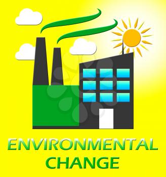 Environmental Change Factory Represents Ecology Effect 3d Illustration
