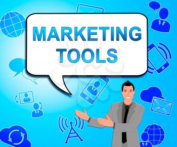 Marketing Tools Icons Shows Promotion Apps 3d Illustration