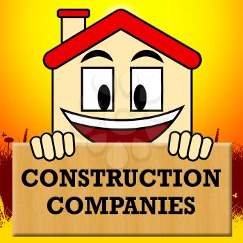 Construction Companies Showing Housing Business 3d Illustration